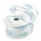 2 1/2" Wired Ribbon Glitter Christmas Trees Aqua Blue - 10 Yards